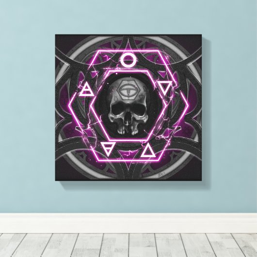 schedel Sigils en zegels Canvas Afdruk (Insitu (Houten vloer))