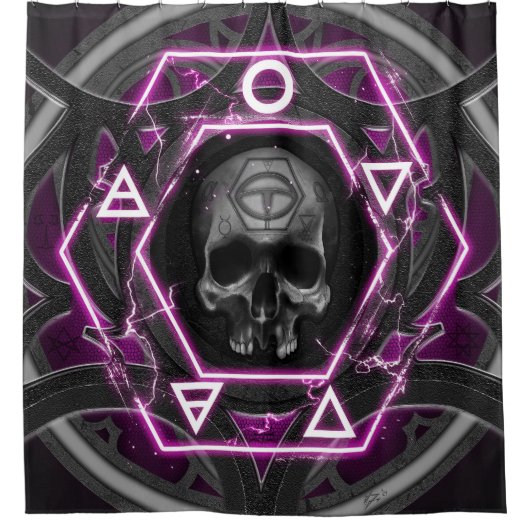 schedel Sigils en zegels Douchegordijn (Voorkant)