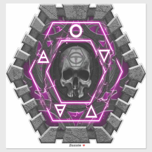 schedel Sigils en zegels Sticker (Vel)
