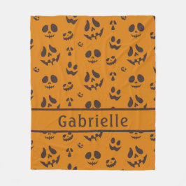 Schedel Silhouet Patroon Bruin Fleece Deken