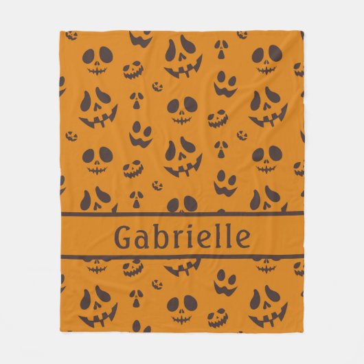 Schedel Silhouet Patroon Bruin Fleece Deken (Voorkant)