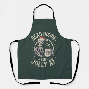 Schedel Sint Dood van Binnen Kerst Vintage Jolly A Schort