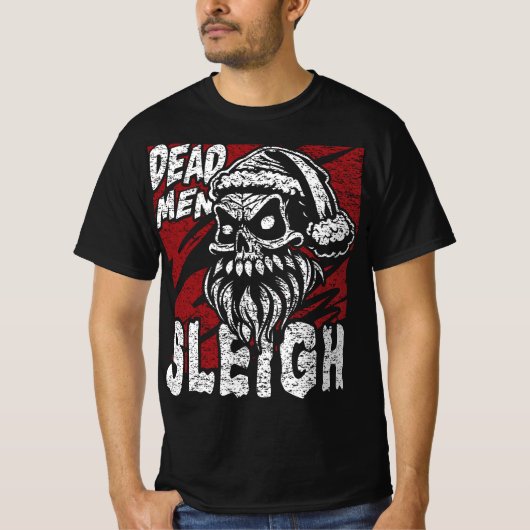 Schedel Sinterklaas Dode Mannen Sleigh T-shirt (Voorkant)