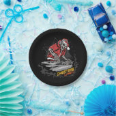 Schedel Sinterklaas met kerstjas en pet bij Papieren Bordje (Feest)