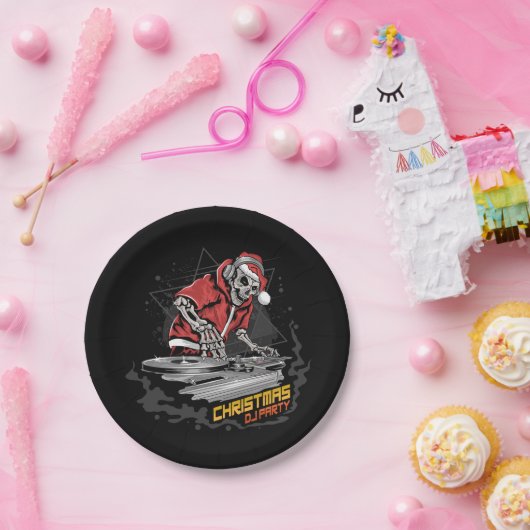 Schedel Sinterklaas met kerstjas en pet bij Papieren Bordje (Feest)