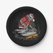 Schedel Sinterklaas met kerstjas en pet bij Papieren Bordje (Voorkant)