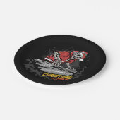 Schedel Sinterklaas met kerstjas en pet bij Papieren Bordje (Gekanteld)