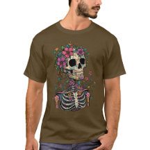 Schedel Skelet Gotische Kunst Donkere Fantasy T-sh