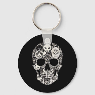Schedel Skelet Halloween Kostuum Schedel Kat Sleutelhanger