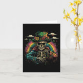 Schedel Skelet - Leprechaun St. Patrick's Dag Heil Kaart (Gele Bloem)