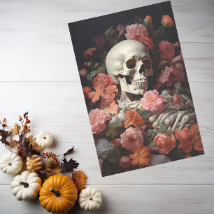 Schedel Skelet met Rozen Tissuepapier