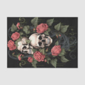 Schedel Skelet met Rozen Waterverf Tissuepapier (Voorkant)