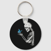 Schedel Skelet Retro Halloween Sleutelhanger (Voorkant)