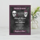 Schedel Skelet Roos Tot de Dood Ons Scheidt Kaart (Staand voorkant)