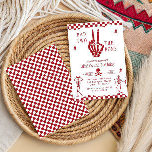 Schedel Skelet Rot tot op het Bot 2de Verjaardag Kaart