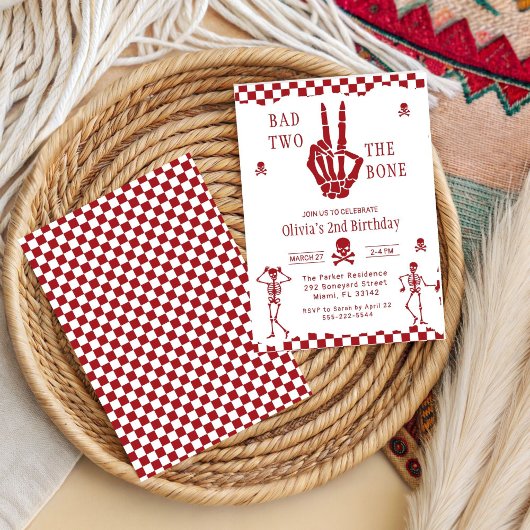 Schedel Skelet Rot tot op het Bot 2de Verjaardag Kaart