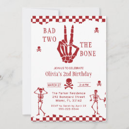 Schedel Skelet Rot tot op het Bot 2de Verjaardag Kaart