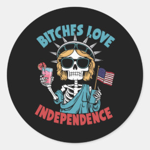 Schedel Skull Es Liefde Onafhankelijkheid Grappig Ronde Sticker