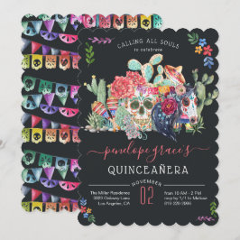 Schedel Skull Hemelvaartsfeest Quinceañera Uitnodi Kaart