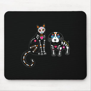 Schedel Skull Kat En Hond Grappige Halloween Muismat