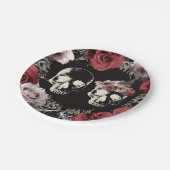 Schedel Skull Mauve Stof Roze Gotische Bruiloft Papieren Bordje (Gekanteld)