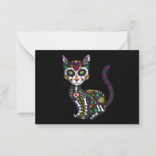 Schedel Skull Mexicaanse Kat Halloween Dag Van De Notitiekaartje