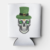 Schedel Skull St Patrick Dag Leprechaun Shamrock Blikjeskoeler (Voorkant)