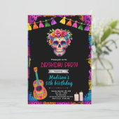 Schedel Skull Verjaardagsfeest Uitnodiging (Staand voorkant)