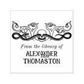 Schedel, Slang Botanische Bibliotheek Boeknaam Zelfinktende Stempel (Design)