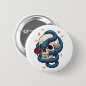 Schedel Slang Ronde Button 5,7 Cm (Voorkant /achterkant)
