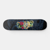 Schedel Slang Rozen Ontwerp Persoonlijk Skateboard (Horizontaal)