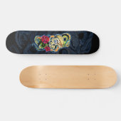 Schedel Slang Rozen Ontwerp Persoonlijk Skateboard (Horizontaal)