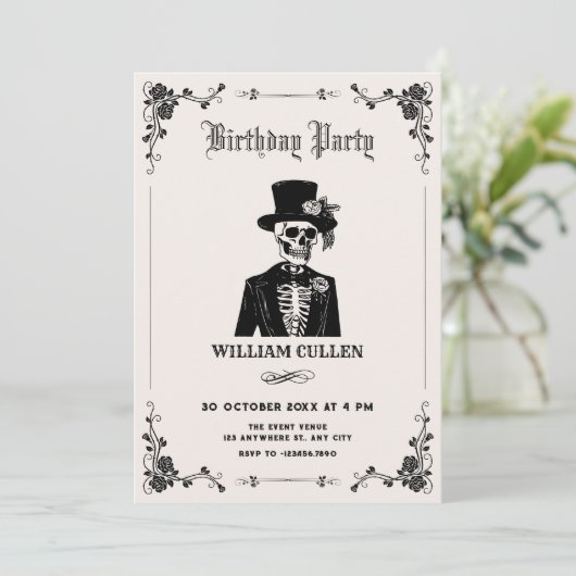 Schedel smoking kaart (Staand voorkant)