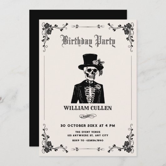 Schedel smoking kaart (Voorkant / Achterkant)