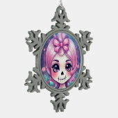 Schedel Sneeuwvlok Omlijst Ornament (Links)