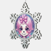 Schedel Sneeuwvlok Omlijst Ornament (Rechts)