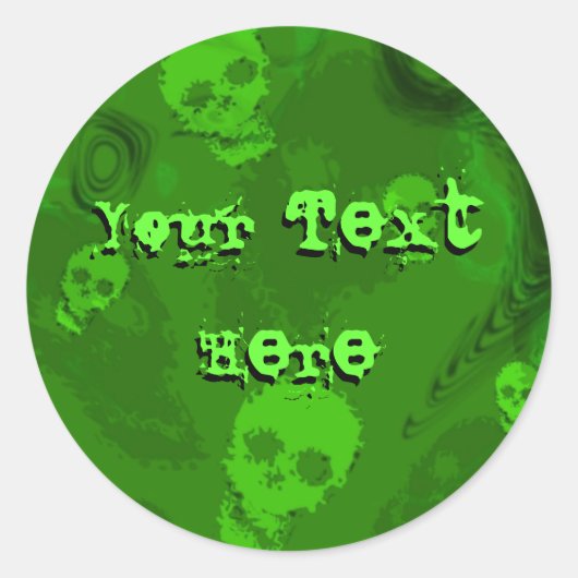 Schedel Specters 'Jouw tekst' sticker (Voorkant)