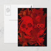 Schedel Specters Rode werveling 'Boo!' briefkaart (Voorkant / Achterkant)