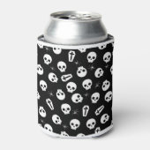 Schedel, spin en borst - Halloween patroon Blikjeskoeler (Blikje Voorkant)