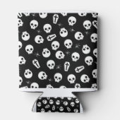 Schedel, spin en borst - Halloween patroon Blikjeskoeler (Achterkant)