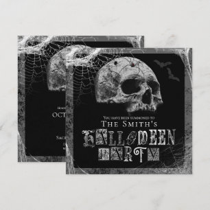 Schedel & Spinnenwebben Zwarte Weduwe Halloween Fe Kaart