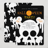 Schedel Spoky Halloween Kinderfeestje  Kaart (Voorkant / Achterkant)