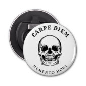  schedel Spooky Memento Mori Button Flesopener (Voorkant)