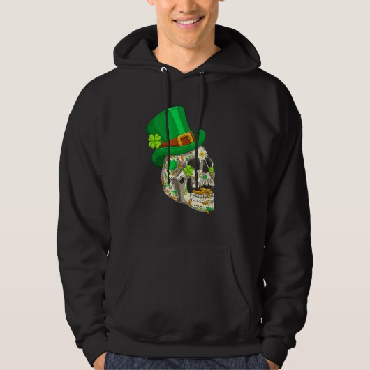 Schedel St. Patrick's Day Ierse Sint Patrick's Dag Hoodie (Voorkant)