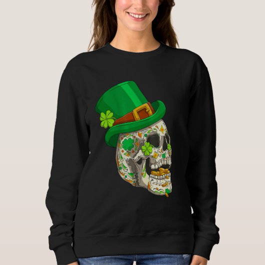 Schedel St. Patrick's Day Ierse Sint Patrick's Dag Trui (Voorkant)