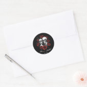 Schedel stel goth met rozen aangepaste naam ronde sticker (Envelop)
