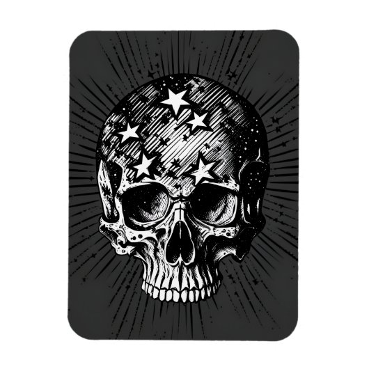 Schedel & Sterren III Magneet (Verticaal)