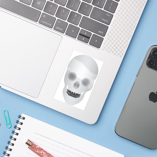 Schedel Sticker (Laptop met iPhone)