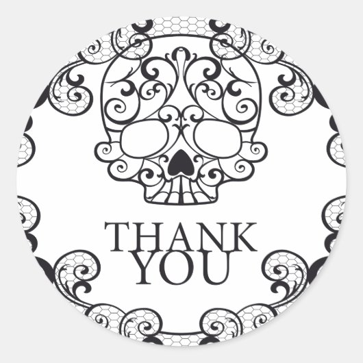 Schedel Stickers Fancy Calavera Dank je Seal (Voorkant)