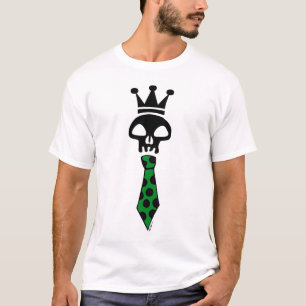 Schedel Stropdas Groen T-shirt